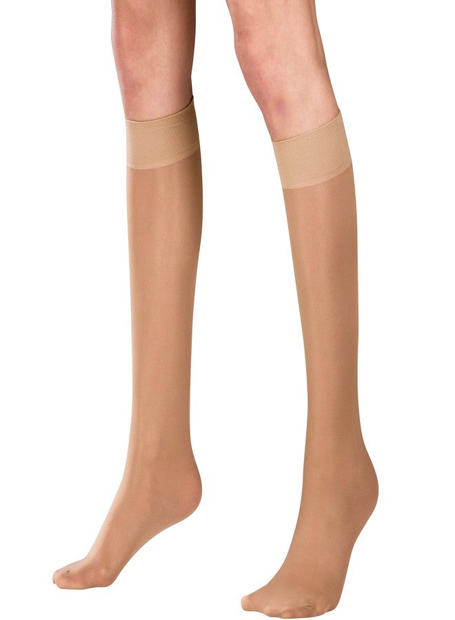 Truform Sheer Compression Stockings, 15-20 mmHg, Women's Knee High Length, 20 Denier, Beige, Medium - Image 2
